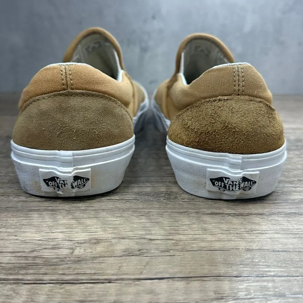 Vans~Women's~Camel‎ Suede/Cloth Classic Slip On Sneakers~Size 7.5